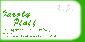 karoly pfaff business card